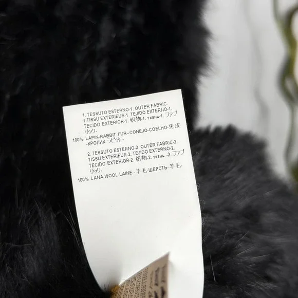 Gianni Versace Versus Rabbit Fur Knit Wool Sweater Black Cardigan IT 42 US 6 - Picture 13 of 15